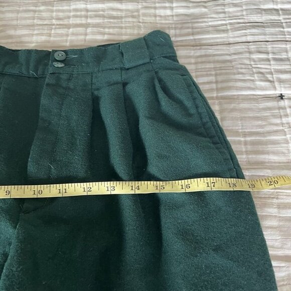 Giorgio Sant’Angelo Vintage Green 100% Merino Wool Pants Sz 4 / 6 Pleats Retro - Picture 9 of 10